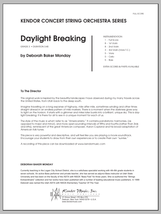 Daylight Breaking - Full Score sheet music