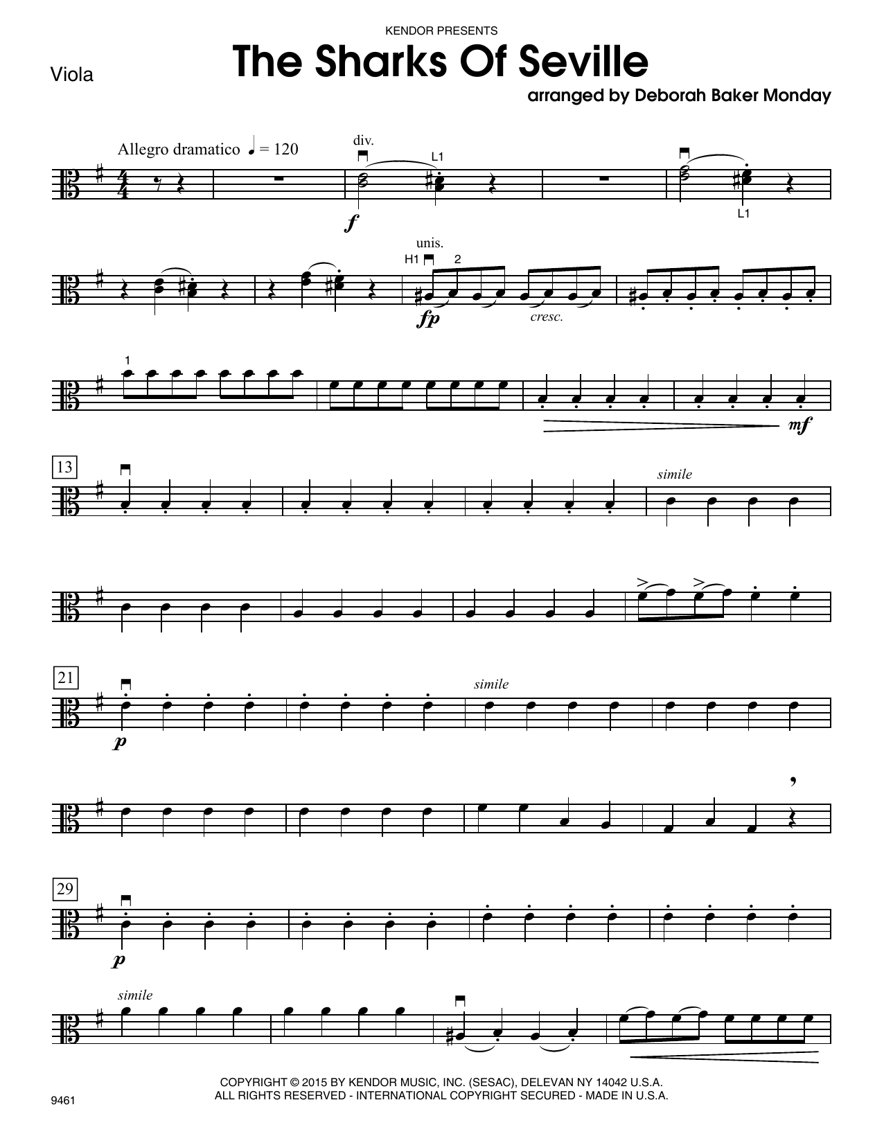 The Sharks Of Seville - Viola sheet music