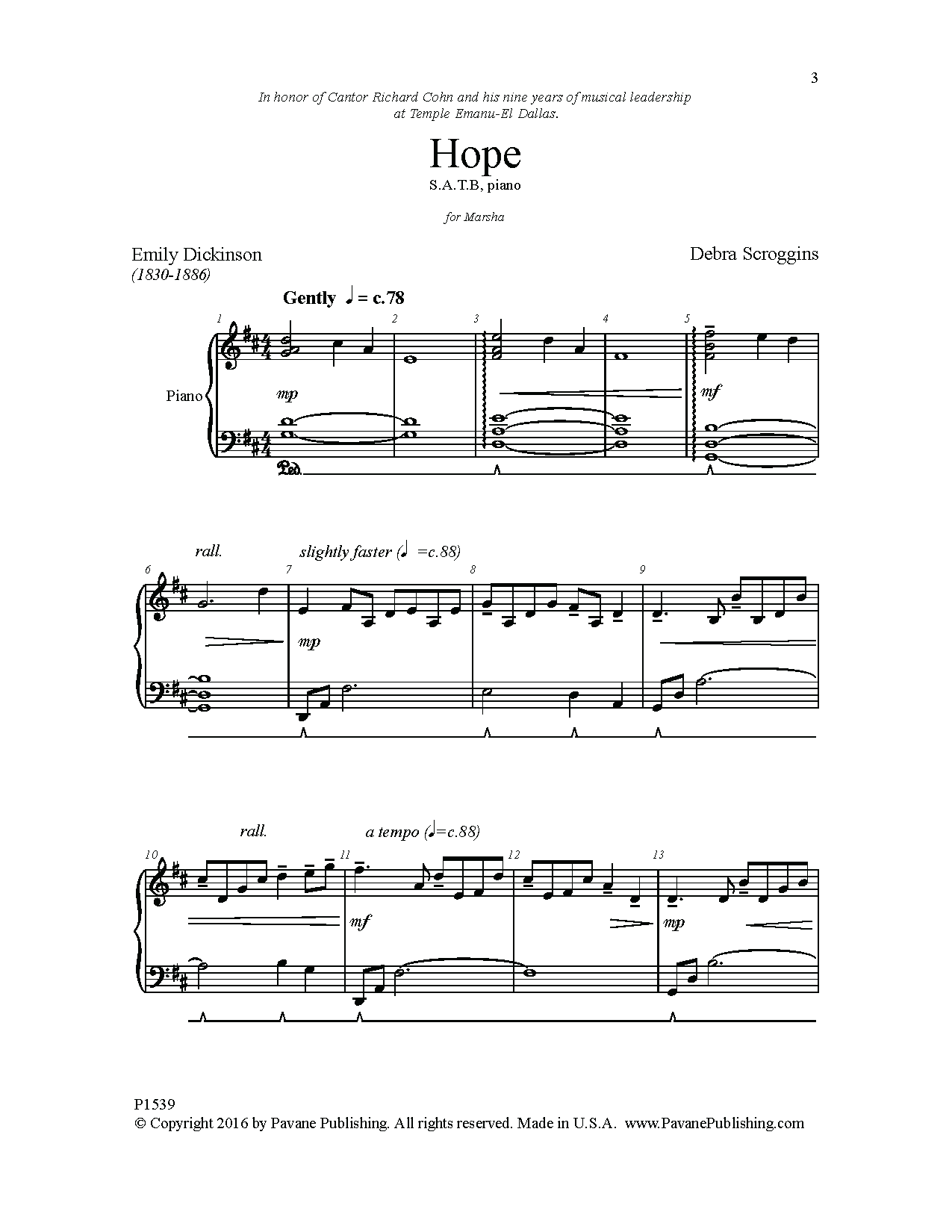 Debra Scroggins Hope Sheet Music Notes & Chords for Choral - Download or Print PDF