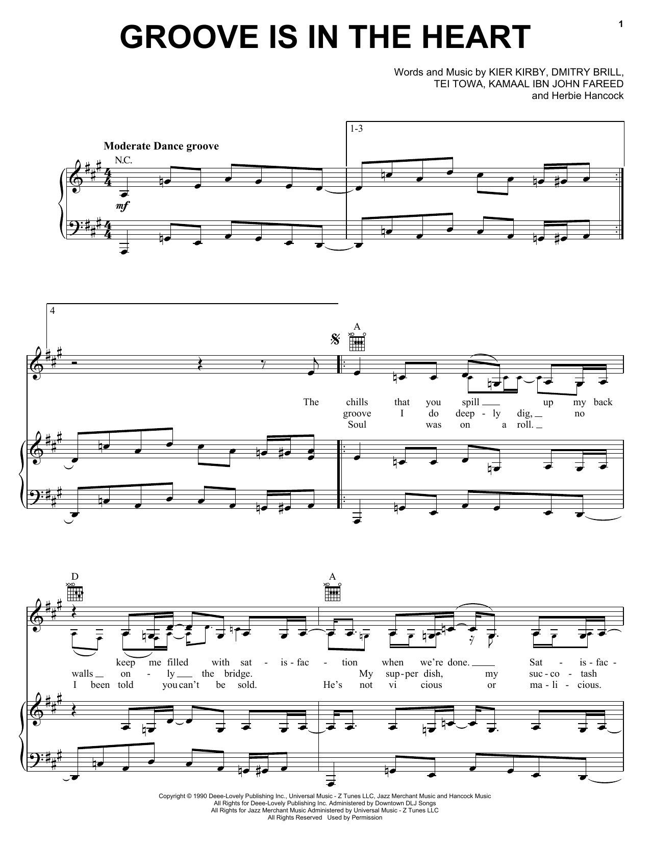 Groove Is In The Heart sheet music