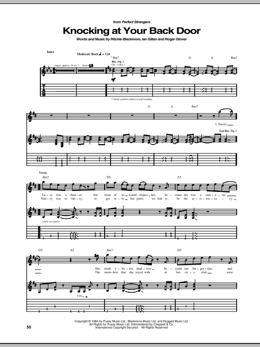 Deep Purple Knocking At Your Back Door Sheet Music Notes & Chords for Keyboard Transcription - Download or Print PDF