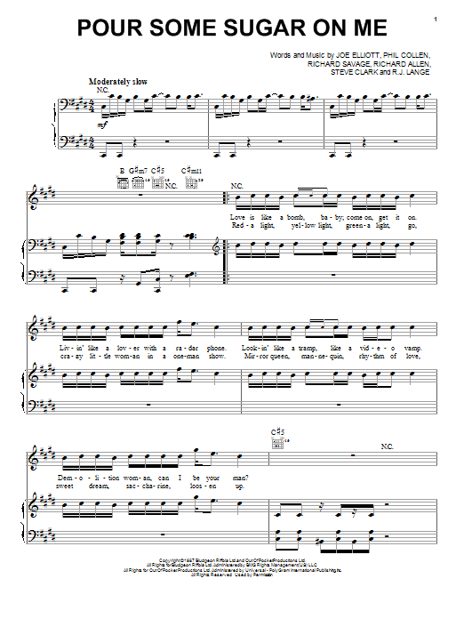 Def Leppard Pour Some Sugar On Me Sheet Music Notes & Chords for Tenor Saxophone - Download or Print PDF