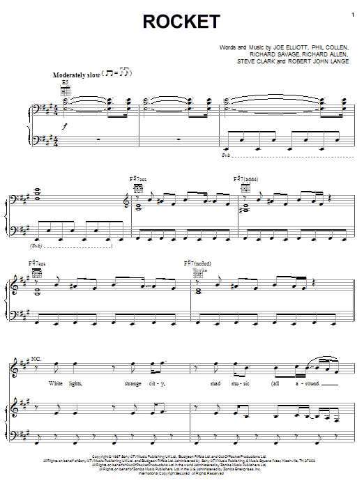 Def Leppard Rocket Sheet Music Notes & Chords for Guitar Tab - Download or Print PDF