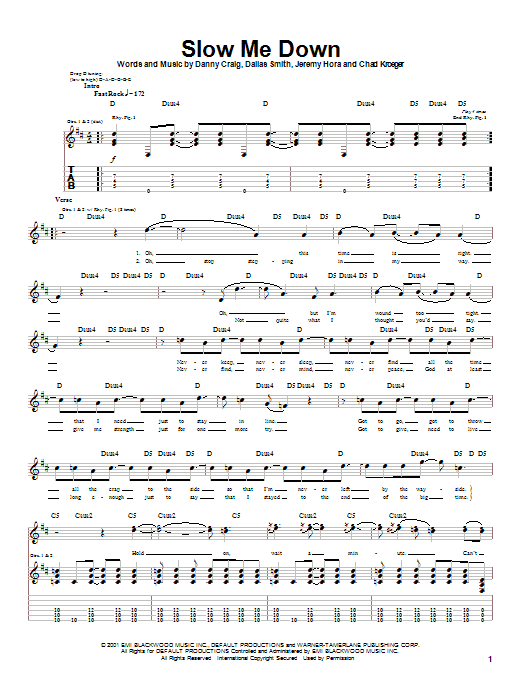 Default Slow Me Down Sheet Music Notes & Chords for Guitar Tab - Download or Print PDF Default Slow Me Down Sheet Music Notes & Chords for Guitar Tab - Download or Print PDF