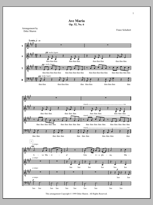 Deke Sharon Ave Maria Sheet Music Notes & Chords for Choral - Download or Print PDF