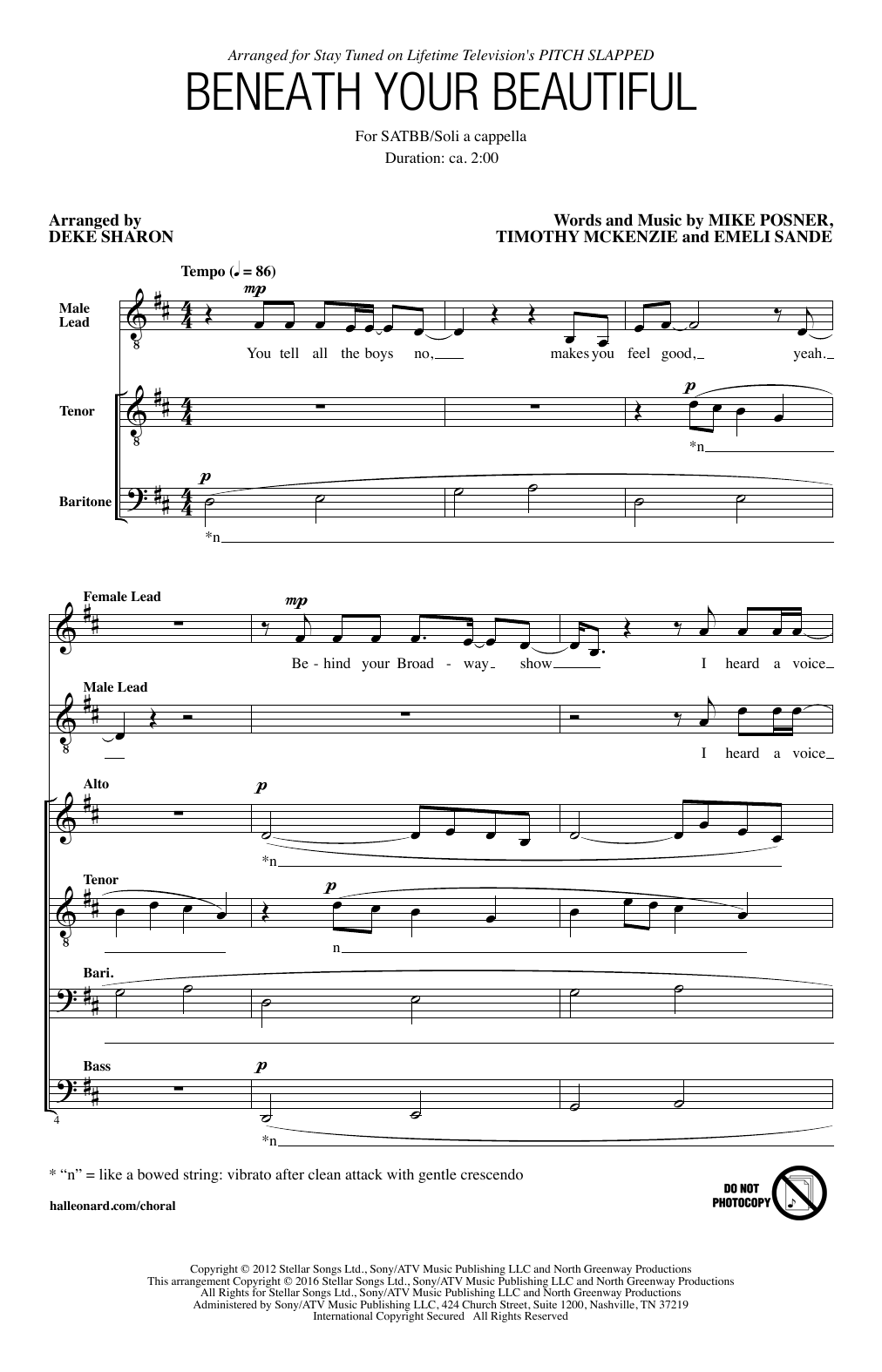 Deke Sharon Beneath Your Beautiful Sheet Music Notes & Chords for SATB - Download or Print PDF
