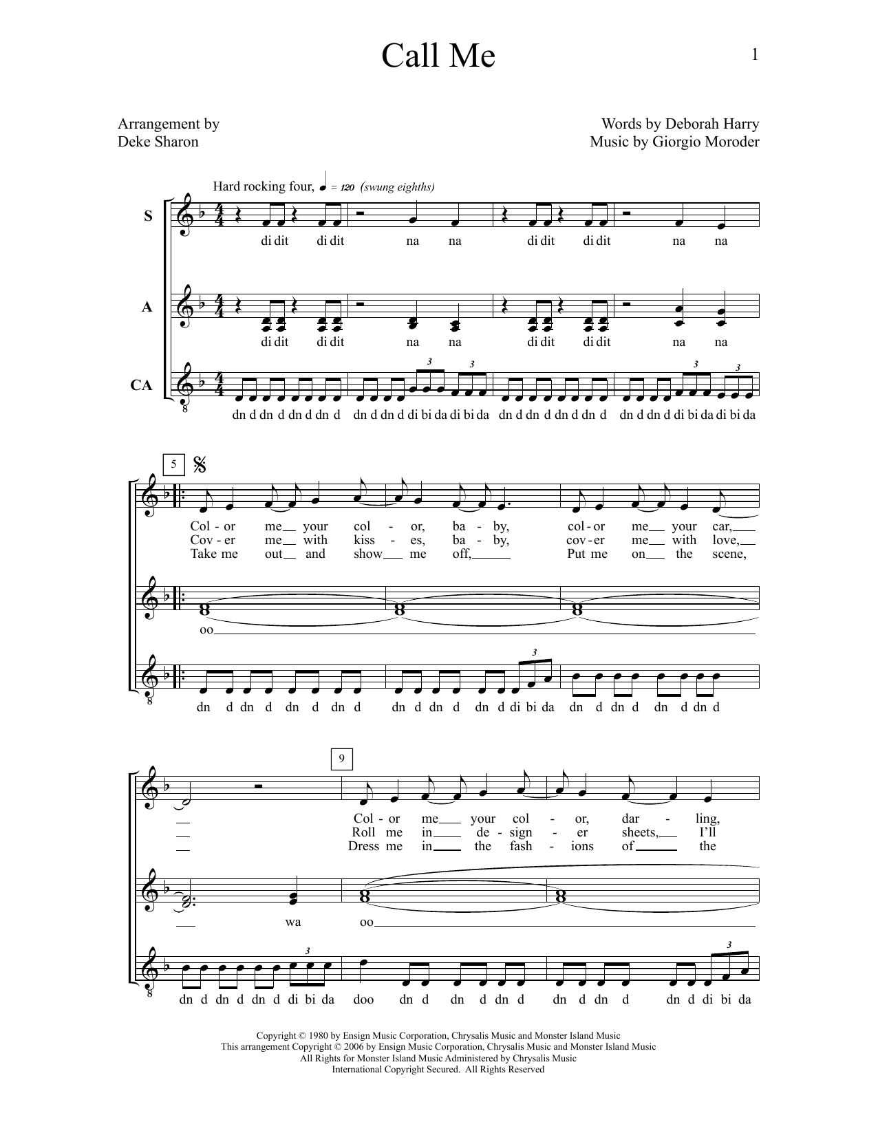 Deke Sharon Call Me Sheet Music Notes & Chords for Choral - Download or Print PDF