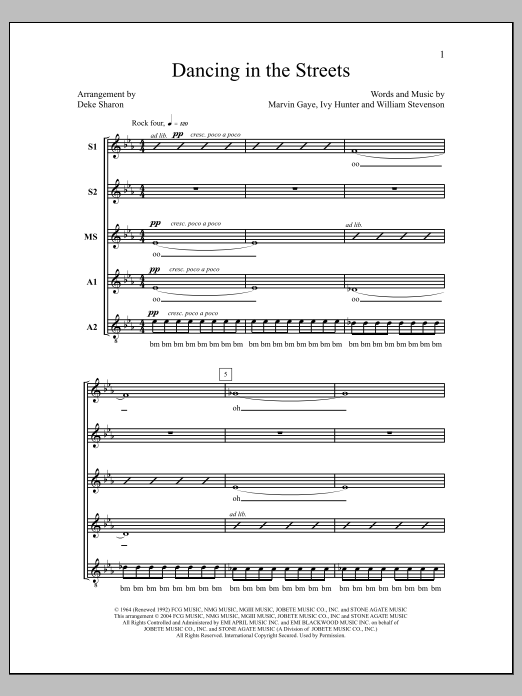 Deke Sharon Dancing in the Streets Sheet Music Notes & Chords for Choral - Download or Print PDF