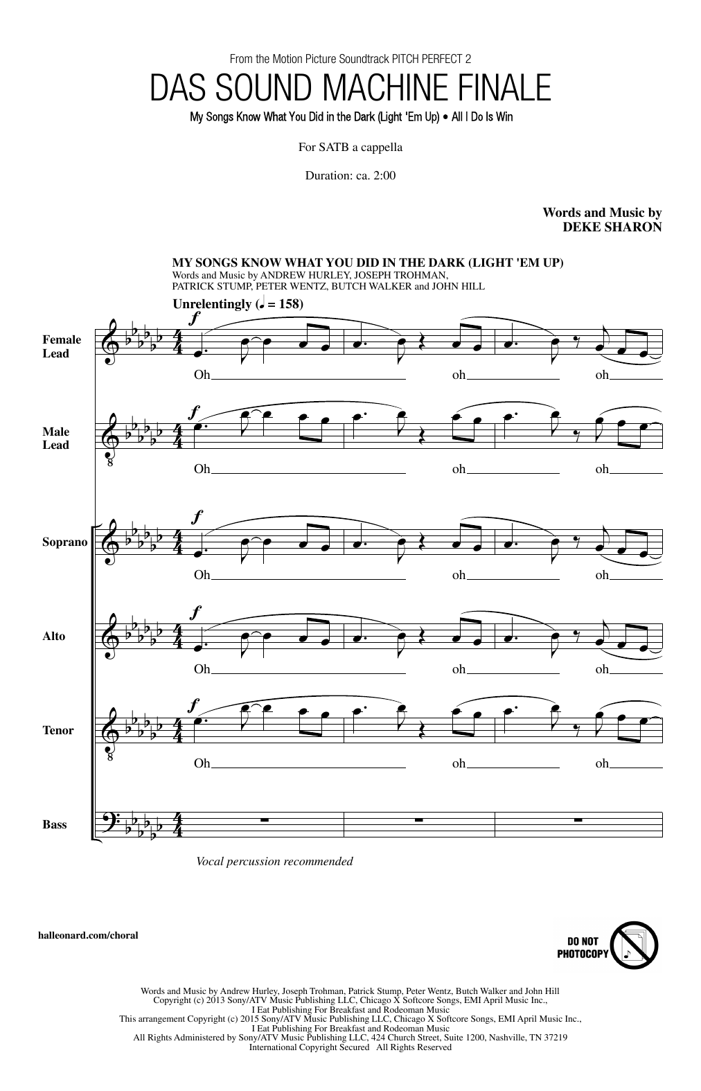 Deke Sharon Das Sound Machine Finale Sheet Music Notes & Chords for SATB - Download or Print PDF