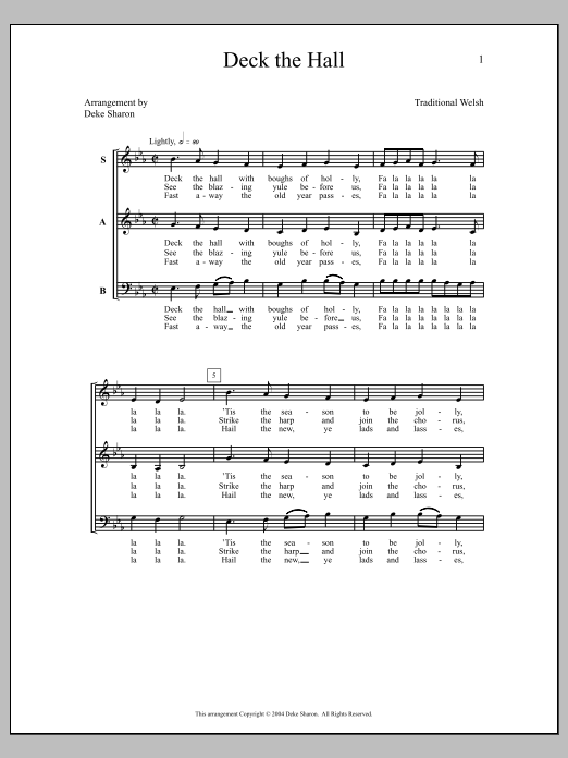 Deke Sharon Deck the Hall Sheet Music Notes & Chords for Choral - Download or Print PDF