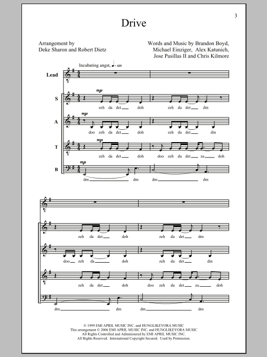 Deke Sharon Drive Sheet Music Notes & Chords for Choral - Download or Print PDF