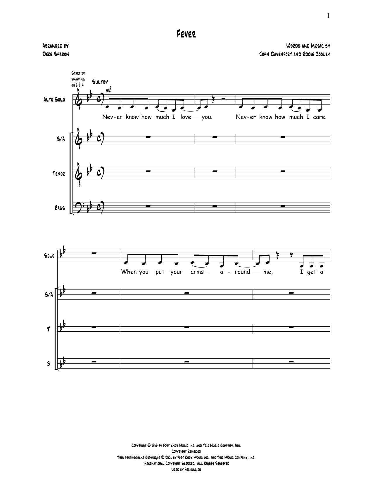 Deke Sharon Fever Sheet Music Notes & Chords for Choral - Download or Print PDF