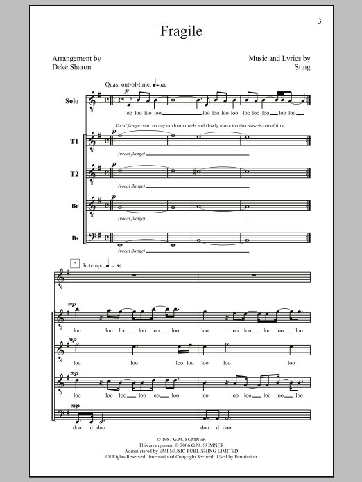 Deke Sharon Fragile Sheet Music Notes & Chords for SATB - Download or Print PDF