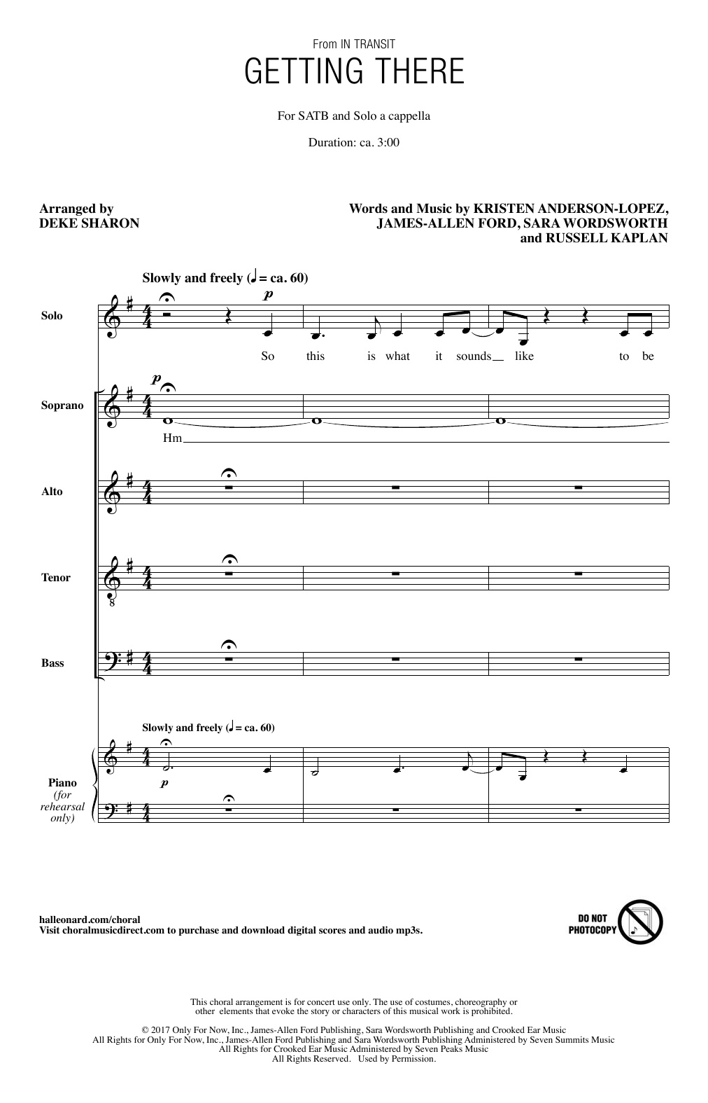 Deke Sharon Getting There Sheet Music Notes & Chords for SATB - Download or Print PDF