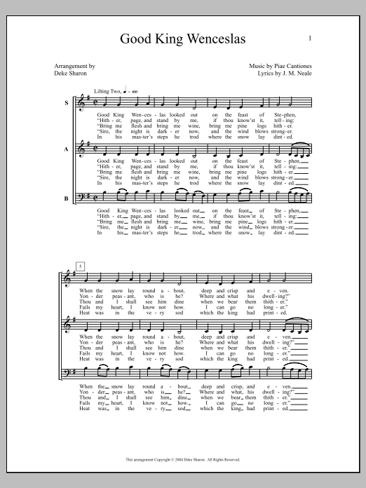 Deke Sharon Good King Wenceslas Sheet Music Notes & Chords for Choral - Download or Print PDF