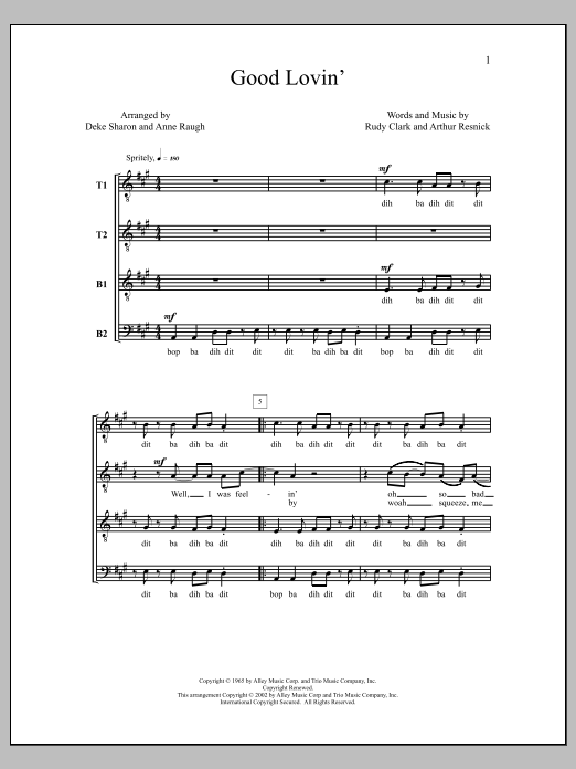 Deke Sharon Good Lovin' Sheet Music Notes & Chords for Choral - Download or Print PDF