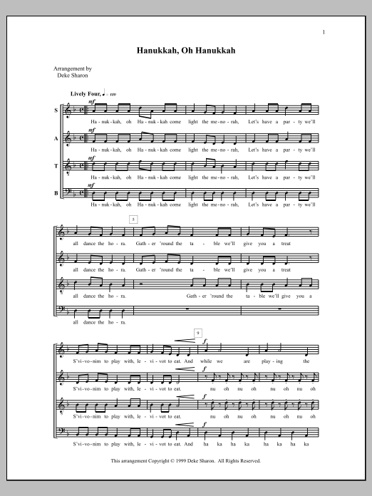 Deke Sharon Hanukkah, Oh Hanukkah Sheet Music Notes & Chords for Choral - Download or Print PDF