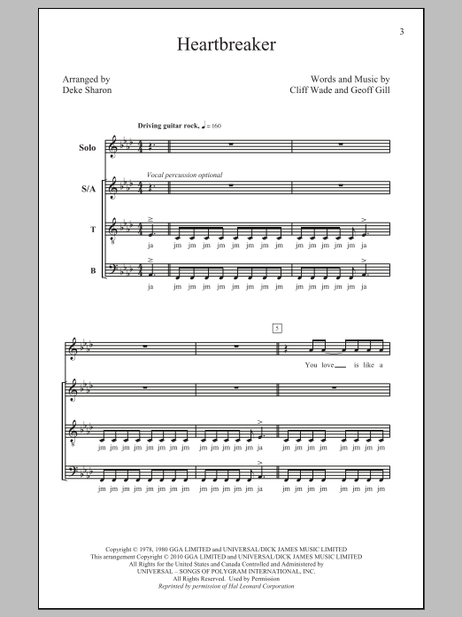 Deke Sharon Heartbreaker Sheet Music Notes & Chords for SATB - Download or Print PDF