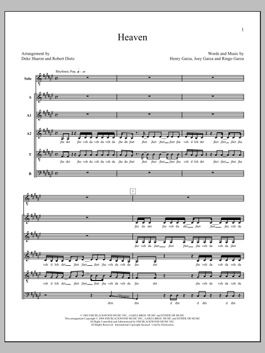 Deke Sharon Heaven Sheet Music Notes & Chords for Choral - Download or Print PDF