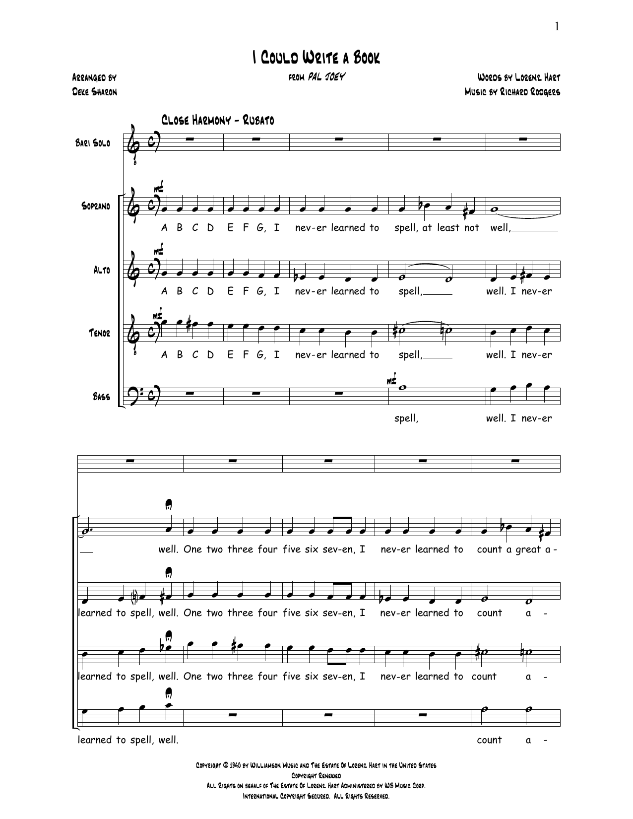 Deke Sharon I Could Write A Book Sheet Music Notes & Chords for Choral - Download or Print PDF