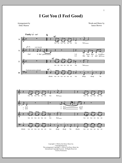 Deke Sharon I Got You (I Feel Good) Sheet Music Notes & Chords for Choral - Download or Print PDF
