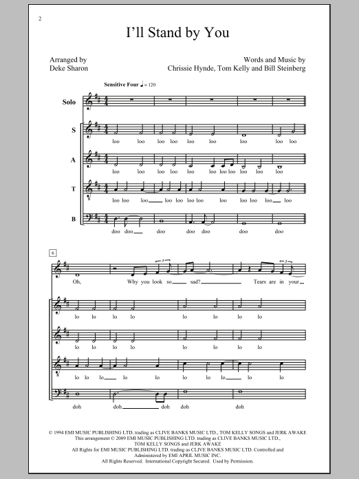 Deke Sharon I'll Stand By You Sheet Music Notes & Chords for SATB - Download or Print PDF