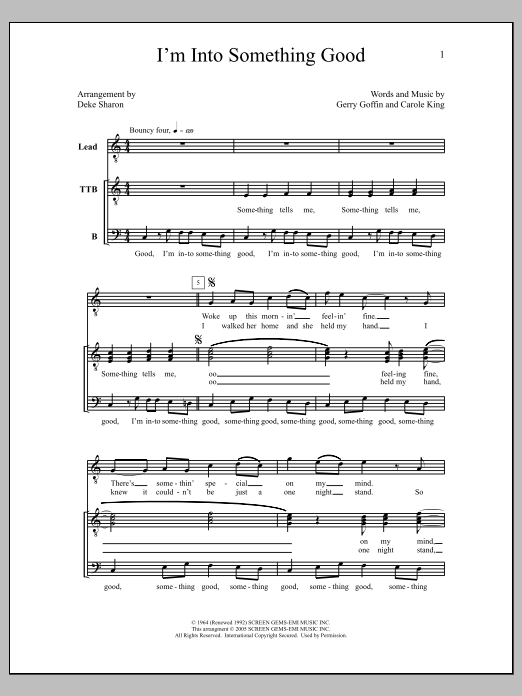 Deke Sharon I'm into Something Good Sheet Music Notes & Chords for Choral - Download or Print PDF