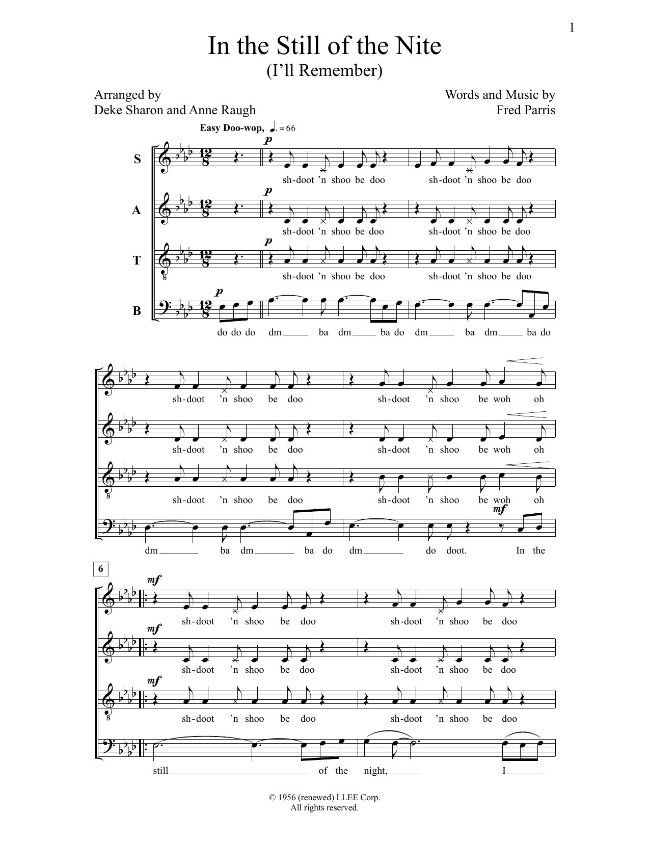 Deke Sharon In the Still of the Nite Sheet Music Notes & Chords for Choral - Download or Print PDF