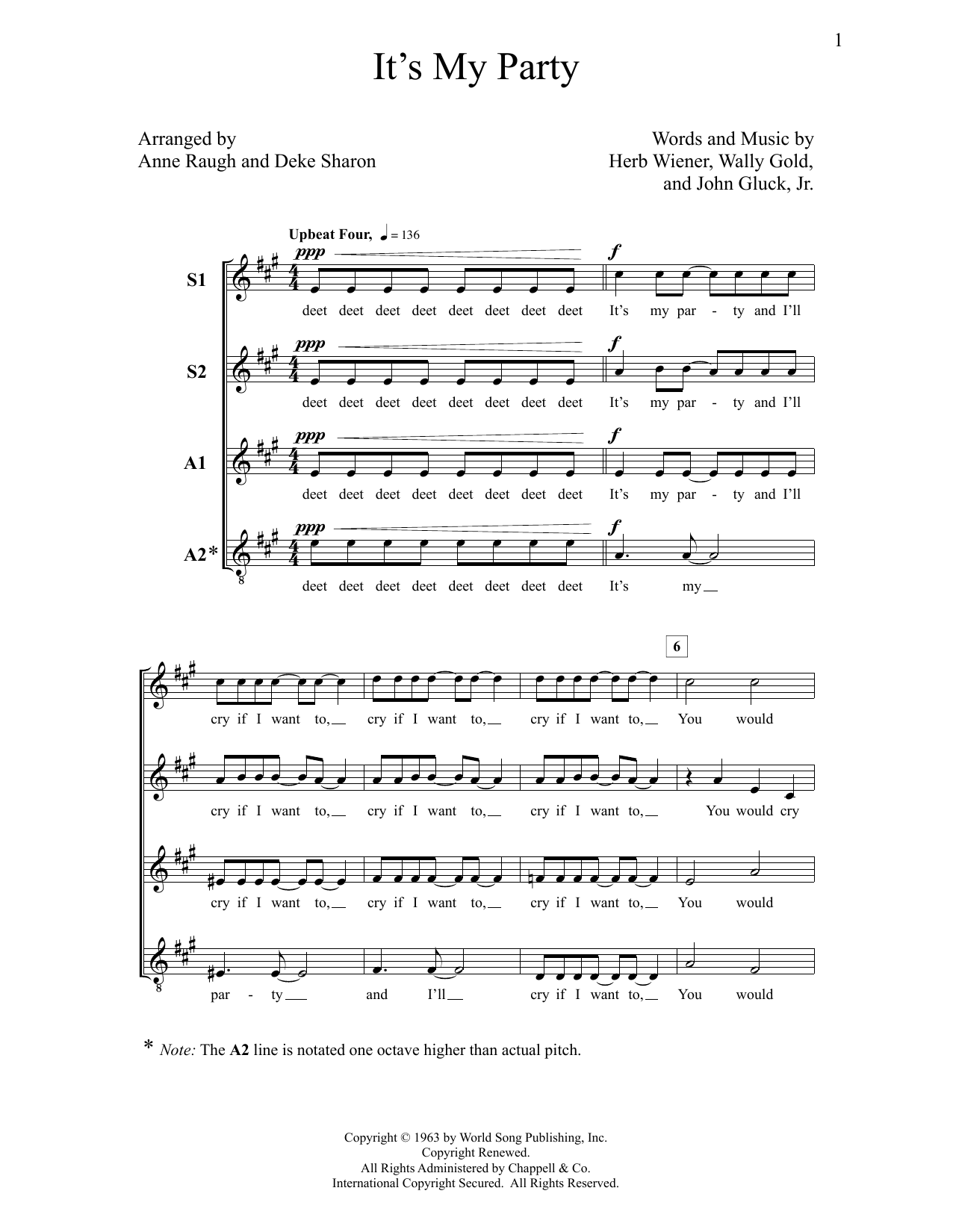 Deke Sharon It's My Party Sheet Music Notes & Chords for Choral - Download or Print PDF