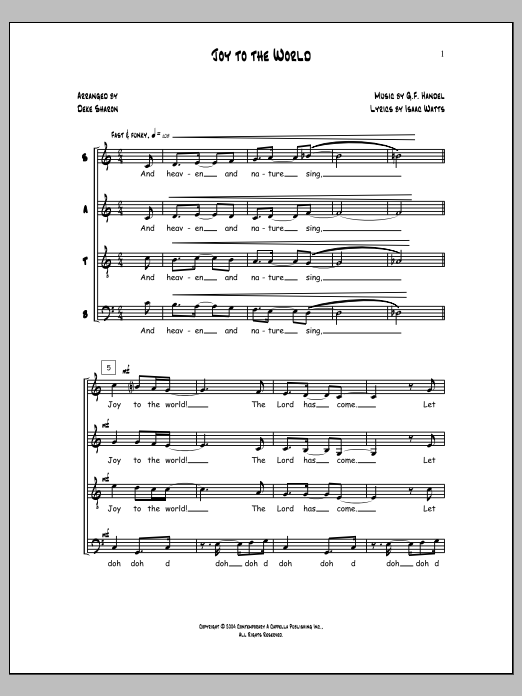 Deke Sharon Joy to the World Sheet Music Notes & Chords for Choral - Download or Print PDF