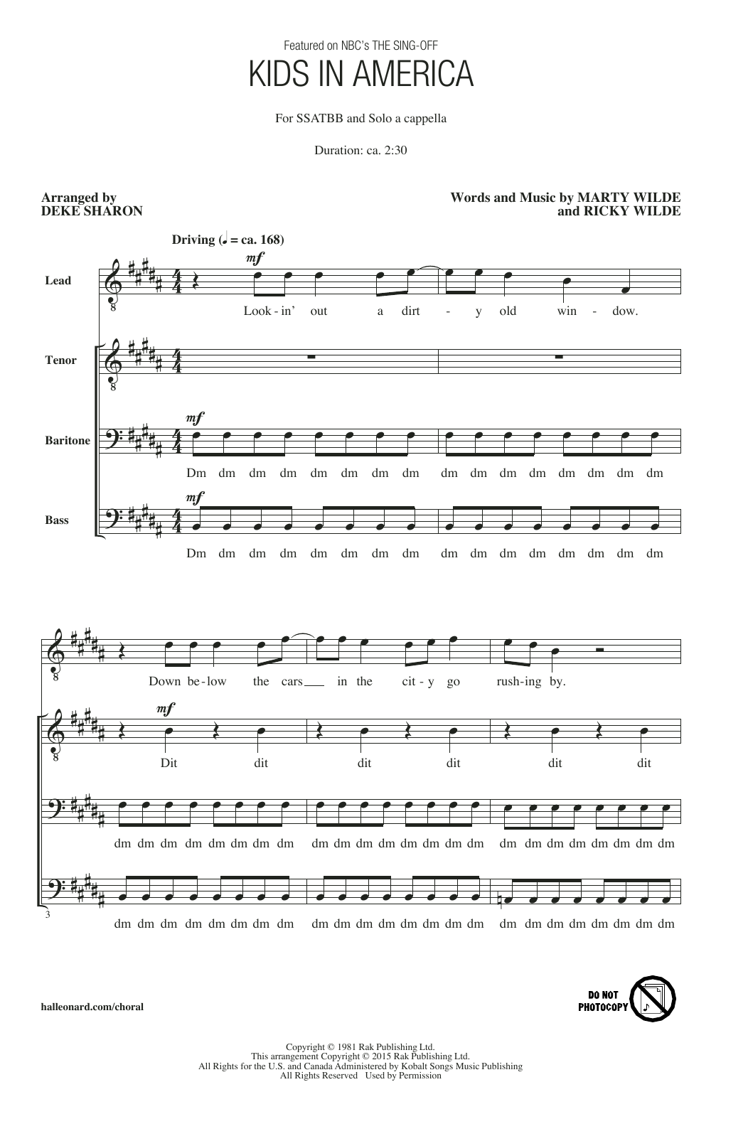 Deke Sharon Kids In America Sheet Music Notes & Chords for SATB - Download or Print PDF