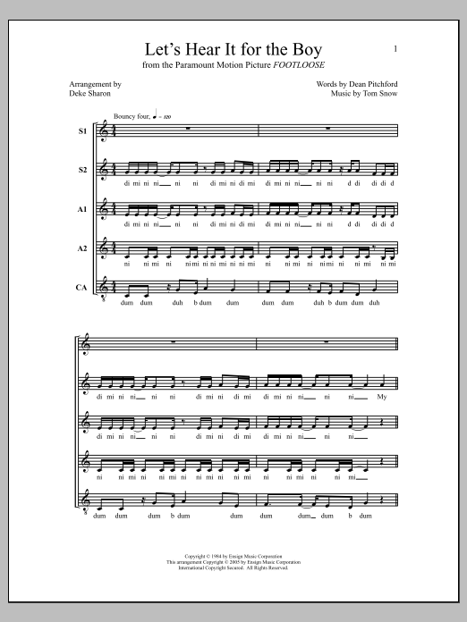 Deke Sharon Let's Hear It for the Boy Sheet Music Notes & Chords for Choral - Download or Print PDF