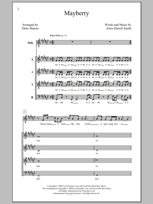Deke Sharon Mayberry Sheet Music Notes & Chords for SATB - Download or Print PDF