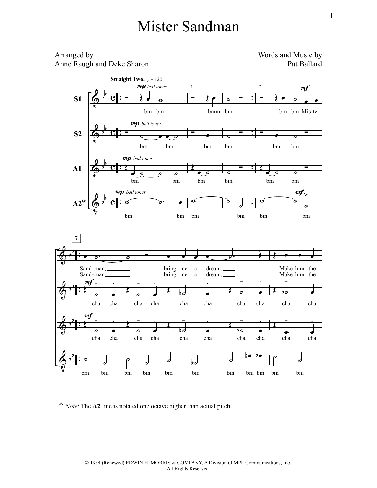 Deke Sharon Mister Sandman Sheet Music Notes & Chords for Choral - Download or Print PDF