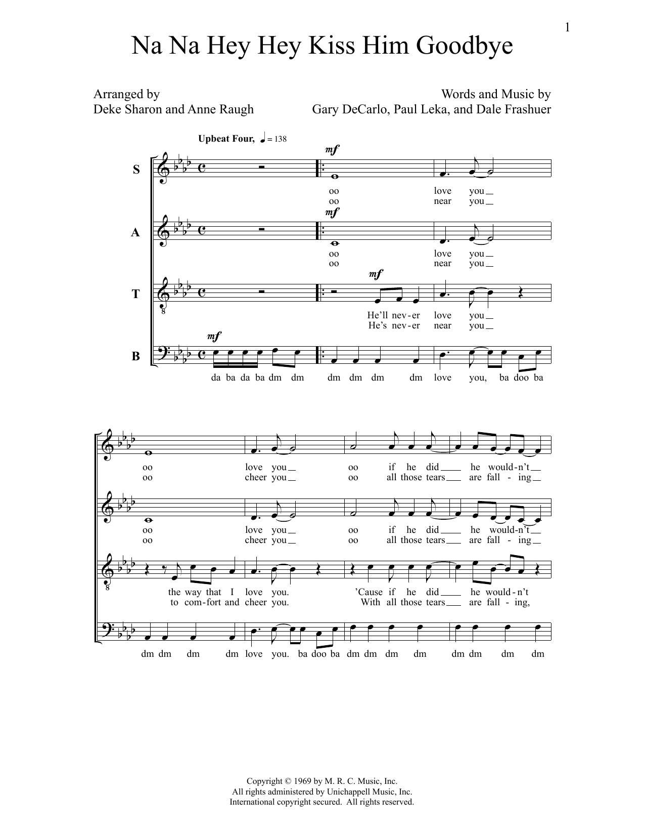 Deke Sharon Na Na Hey Hey Kiss Him Goodbye Sheet Music Notes & Chords for Choral - Download or Print PDF