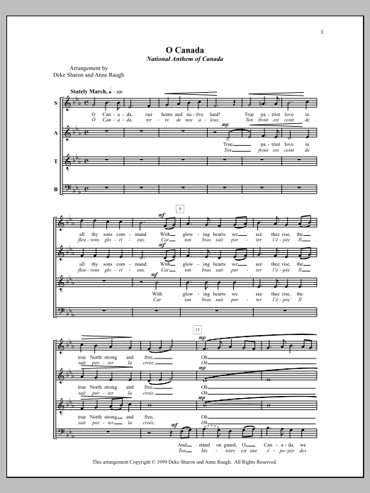 Deke Sharon O Canada Sheet Music Notes & Chords for Choral - Download or Print PDF