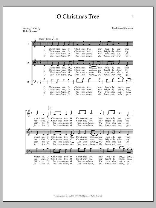 Deke Sharon O Christmas Tree Sheet Music Notes & Chords for Choral - Download or Print PDF
