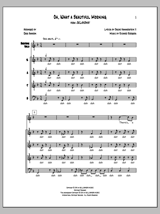 Deke Sharon Oh, What a Beautiful Morning Sheet Music Notes & Chords for Choral - Download or Print PDF