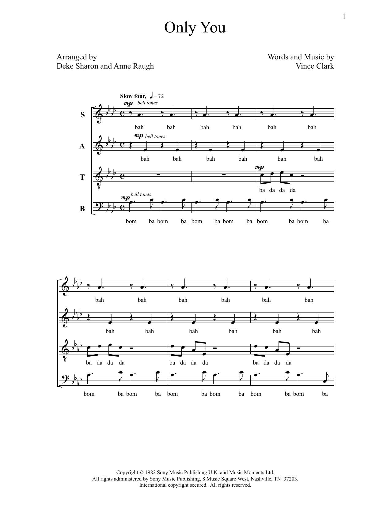 Deke Sharon Only You Sheet Music Notes & Chords for Choral - Download or Print PDF