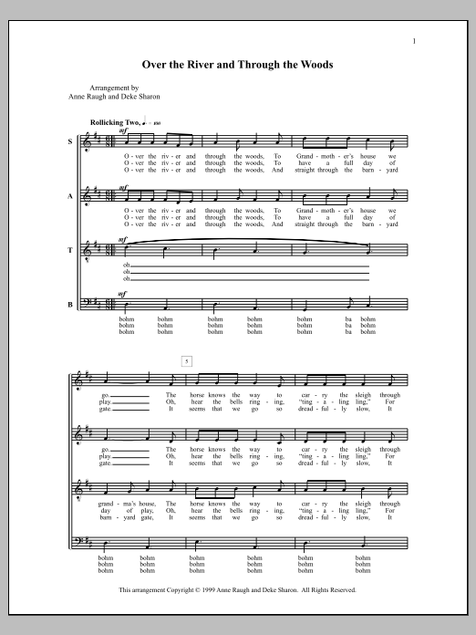 Deke Sharon Over the River and Through the Woods Sheet Music Notes & Chords for Choral - Download or Print PDF