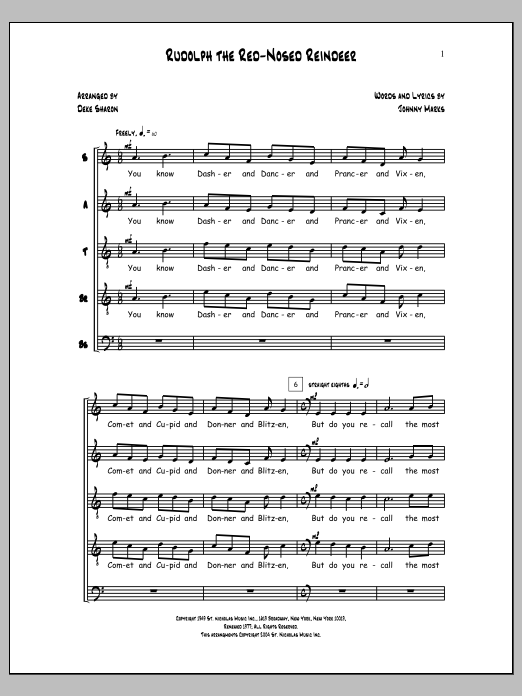 Deke Sharon Rudolph The Red-Nosed Reindeer Sheet Music Notes & Chords for Choral - Download or Print PDF