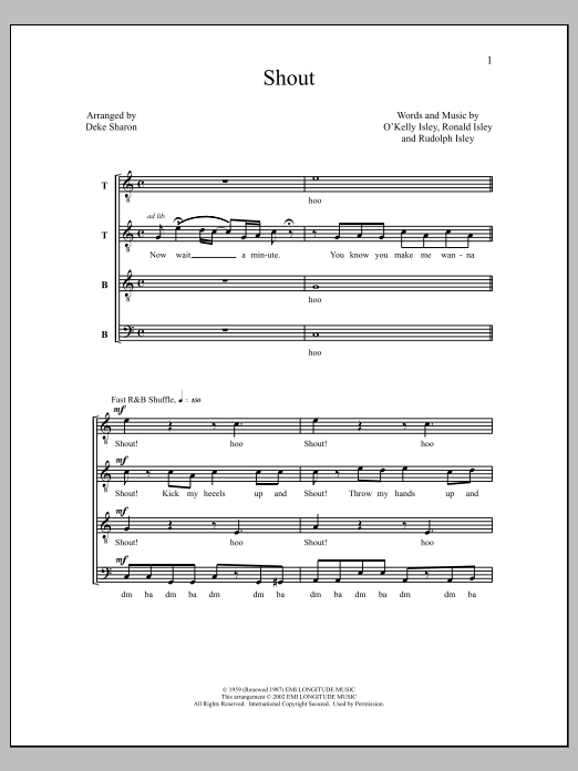Deke Sharon Shout Sheet Music Notes & Chords for Choral - Download or Print PDF