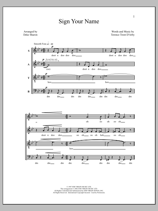 Deke Sharon Sign Your Name Sheet Music Notes & Chords for Choral - Download or Print PDF