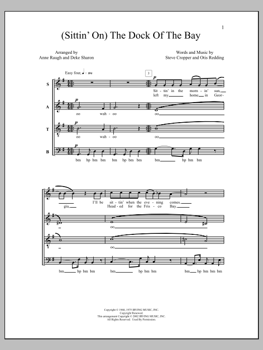 Deke Sharon (Sittin' On) The Dock of the Bay Sheet Music Notes & Chords for Choral - Download or Print PDF