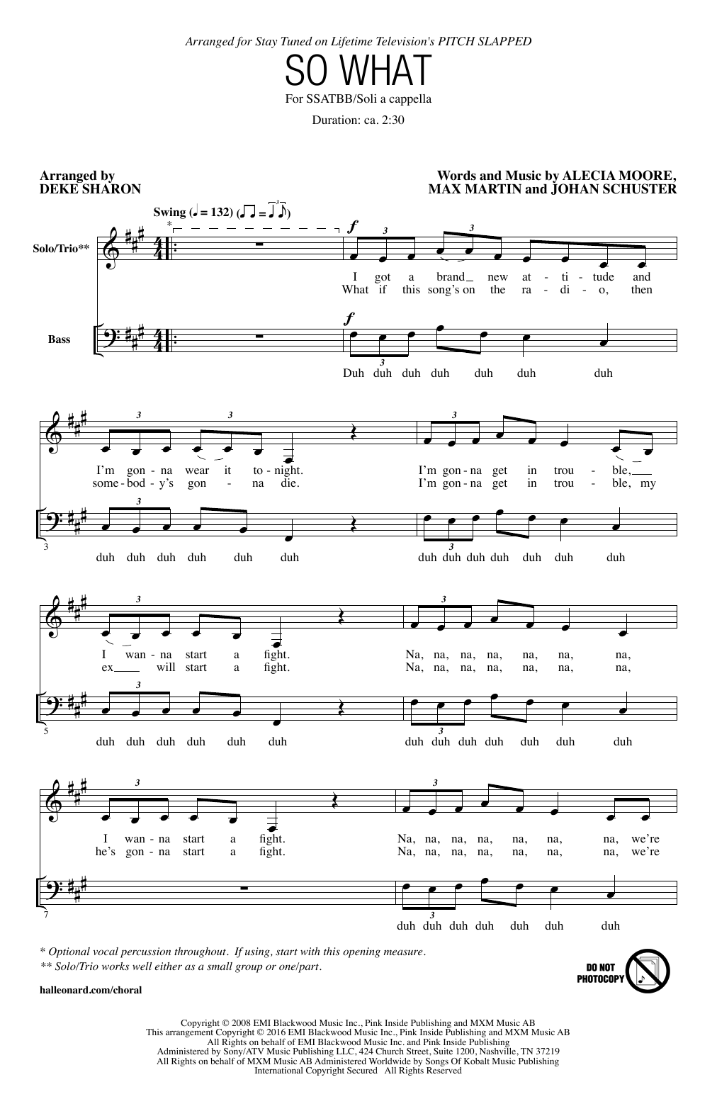 Deke Sharon So What Sheet Music Notes & Chords for SATB - Download or Print PDF