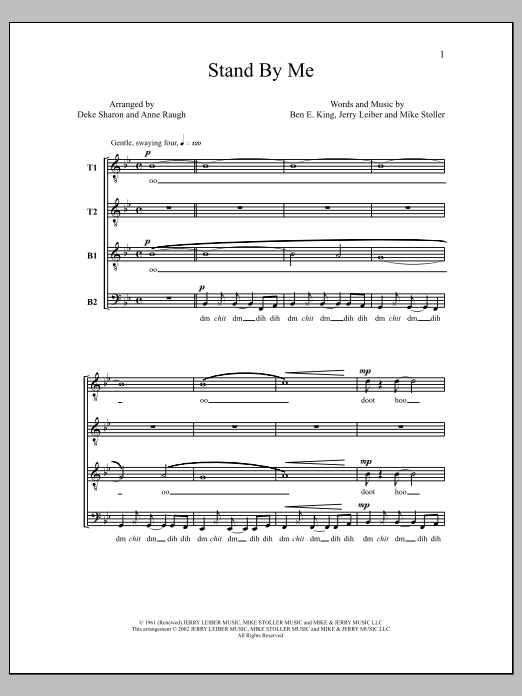 Deke Sharon Stand By Me Sheet Music Notes & Chords for Choral - Download or Print PDF