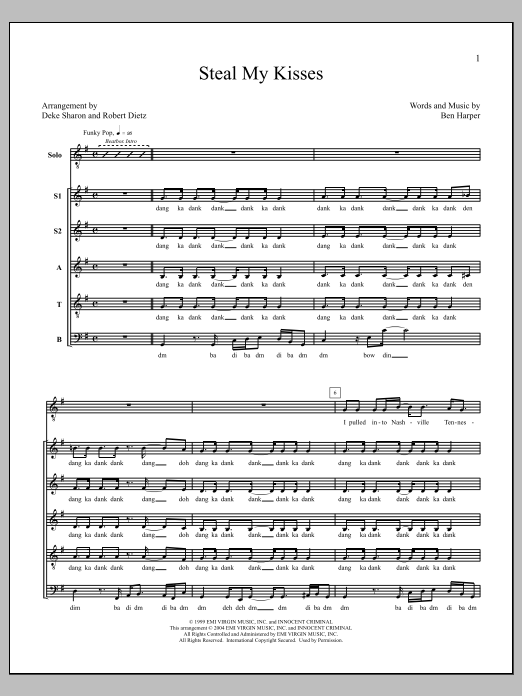 Deke Sharon Steal My Kisses Sheet Music Notes & Chords for Choral - Download or Print PDF