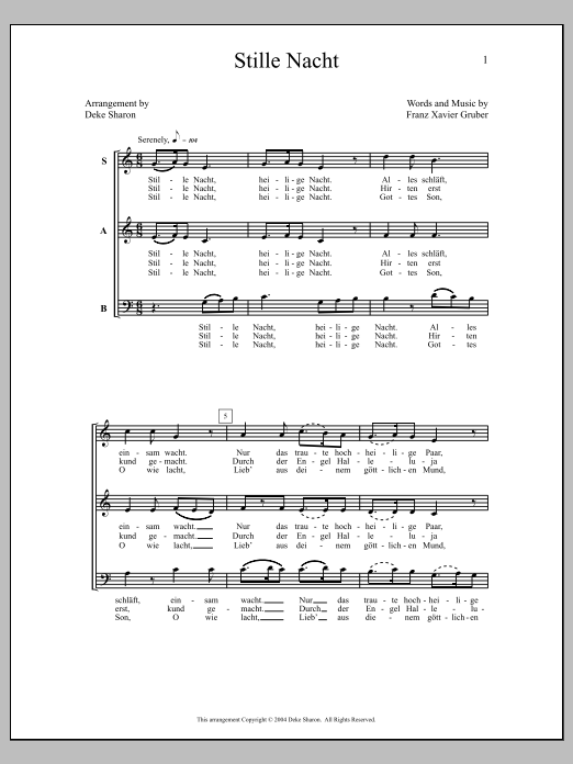 Deke Sharon Stille Nacht Sheet Music Notes & Chords for Choral - Download or Print PDF