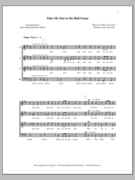 Deke Sharon Take Me Out To The Ball Game Sheet Music Notes & Chords for Choral - Download or Print PDF