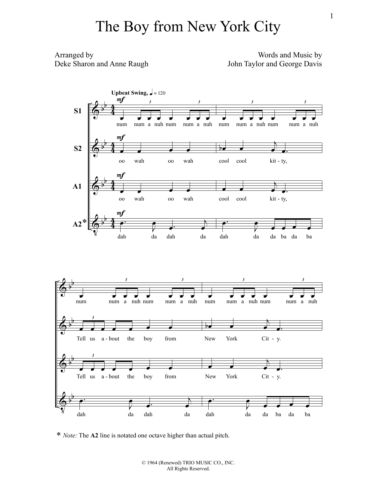 Deke Sharon The Boy From New York City Sheet Music Notes & Chords for Choral - Download or Print PDF